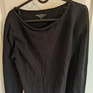 Basic black long tee